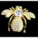 Joan Rivers VTG  Pave Crystal Clear Sim Diamond BEE PIN Brooch APRIL BIRTHSTONE Photo 4