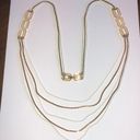 Monet  Vintage Gold Tone & Off White Enamel Multi Strand Retro Boho Necklace Photo 0