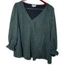 Tuckernuck  Green Suede Easton Blouse sz XXL Photo 1