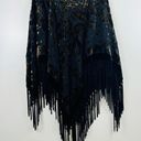 Chico's 🖤🖤Gorgeous CHICO’S Gypsy/Boho Sheer Black & Gold Floral Velvet Burnout with Fringe. Poncho, Shawl, Scarf. OSFM 🖤🖤 Photo 7