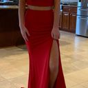 PromGirl Red Two Piece Prom Dress Photo 4