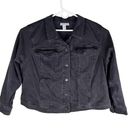 Lane Bryant  Denim Jean Jacket 28 Black Photo 0