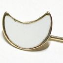 The Moon Vintage White enamel stick pin hat pin lapel pin gold tone boho equestrian Photo 2