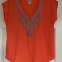 Trixxi Coral Embroidered Top Photo 0