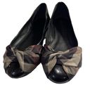 Burberry  Nova Check Patent Leather Ribbon Ballet Flats Sz 38.5 Photo 1