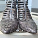 INC Kacela2 Caged pewter/silver rhinestone high heel booties sz 7.5 Photo 4