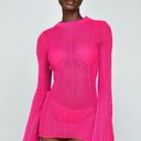 Nasty Gal Stitchy Backless Knitted Mini Cover Up Dress Hot Pink NWT Large Photo 0