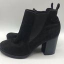 American Eagle  Black Faux Suede Block Chunky Heel Bootie Boot size 10 Photo 0