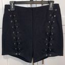 Forever 21 Black Stretchy Shorts With Double Lace Up Details Photo 0