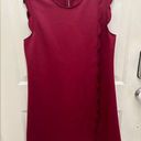 Ted Baker Jasmint Plum Burgundy Draped Scalloped Edge Back Zip Sleeveless Dress Photo 1