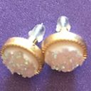 Druzy Earrings Clear Crystal Round Stud Studs NEW Photo 3