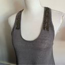 Krass&co  Op Barneys New York • Grey Linen Beaded Tank Top Photo 2