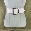 Vintage Light Pastel Pink Wide Leather Belt Size Medium 29 1/2 Photo 9