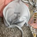 Oh Polly Neena Swim Strappy Triangle Bikini Top Silver Sparkle Size XS New  Photo 4