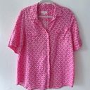 Charter Club 100% Linen XLARGE Buttons Down Top Blouse pink Shorts Sleeve  NEW Photo 0