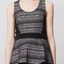 Deletta ANTHROPOLOGIE  Black Lace Peplum Tank Top Photo 0