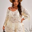 SheIn  Curve Crochet Knit Coverup Dress Long Sleeve Tan Size 3XL Plus Tan Beige Photo 2