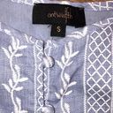 On Twelfth  size small blue embroidered crop top Photo 3