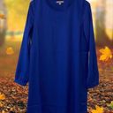 Tinley  Road Blue Long Sleeve Mini Dress Small Solid Holiday Blue Christmas Theme Photo 4