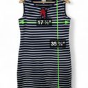 Talbots  Nautical Dress Sleeveless Striped Navy Dress With Red Accent Size Small Photo 3