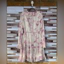 Rococo  Sand Lilac Floral Mini Cover-up Dress in Metallic Ruffles Purple S Photo 8