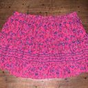 Lane Bryant  barbiecore pink floral tiered 26/28 mini skirt Photo 2