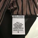 Bobeau  Black/Brown Striped Top With Sheer Back - Size Small - Roll Tab Sleeves Photo 6