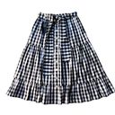 Polo NWT  Ralph Lauren Tiered Silk Midi in Black White Gingham Button Skirt 2 Photo 0