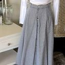 Liz Wear Vtg  gingham black/white button down cotton maxi HR cottage skirt 8 Photo 0