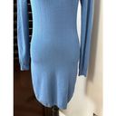 L'Agence  Womens Sweater Dress Blue Stretch Jewel Neck Long Sleeve Ribbed S New Photo 6