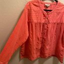 Pilcro  By Anthropologie Coral Mila Draped Button Down Blouse Size L Photo 5