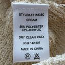 ASTR NWT  Wrap Front Pointelle Sweater In Cream Size Medium Long Sleeve Open Knit Photo 5