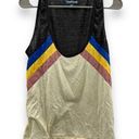 Modcloth  x Camp Collection Off White & Gray Rainbow Stripe Tank Top Sz L Photo 0