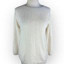 Brooks Brothers  Women 100% Cashmere Sweater | Cable Knit | White Cream Photo 0