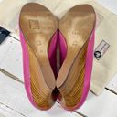 Lanvin Paris Lanvin Pink Leather Round-Toe Wedges Photo 6