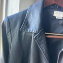 Brooks  346 black 💯 vintage leather trench coat size large. Photo 2