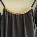 Lily White Flowy Black Camisole/Tank Top with Gold Metal Neckpiece, Size XS Photo 4