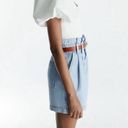 ZARA  // High-waisted Paperbag Denim Shorts Photo 1