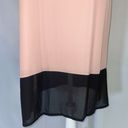 Doe & Rae New  Color Block Side Snap Dress Sleeveless V-Neck Shift Pink Black Photo 3