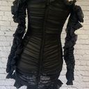 House Of CB Tatyana Black Ruffle Mini Dress Photo 6