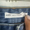 Avec Les Filles  Anthro Dark Wash Long Distressed Denim Shorts Size 29/8 Photo 2