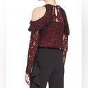 Alexis  Millie Lace Cold-Shoulder Top in Burgundy Photo 5