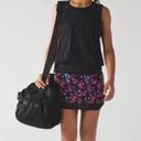 Lululemon  Mini Midnight Bloom Black Deep Fuschia Print Hotty Hot II Mesh Skirt 2 Photo 0