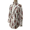 Tuckernuck  Cerise Falling Flowers Bouquet 100% Cotton Corrigan Blouse size XL Photo 4