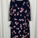 J.Jill  Blue&Pink Floral Pocket Front Shift Dress Sz.L Photo 0