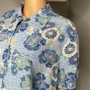 Emma James Short Sleeved Button Down Floral Design Shirt Blue White Size 20W Photo 1