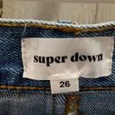 superdown NWT  Denim Mini Skirt Raw Hem Distressed Photo 3
