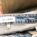 DL1961  Patti High Rise Straight Leg Jeans Frayed Raw Hem Button Fly Cool Blue Photo 6