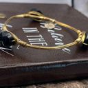 Onyx Bourbon and Bowties Women’s Black  Gold Plated Wire Wrapped Bangle Bracelet Photo 4