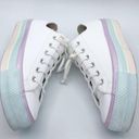 Converse  CTAS Lift Ox Platform Shoes Pastel Glitter Rainbow White Womans US 10.5 Photo 3